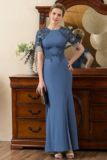 Azul Sirena Vestido de Madrina Abierta Espalda